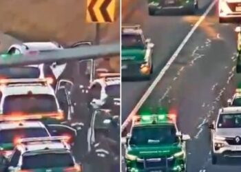 [VIDEO] Gran persecución policial en la Ruta 5 Sur tras encerrona en Mostazal termina con dos detenidos.