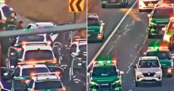 [VIDEO] Gran persecución policial en la Ruta 5 Sur tras encerrona en Mostazal termina con dos detenidos.