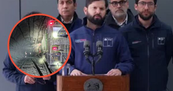 Presidente Boric llega a Rancagua para seguir el rescate en la mina El Teniente.