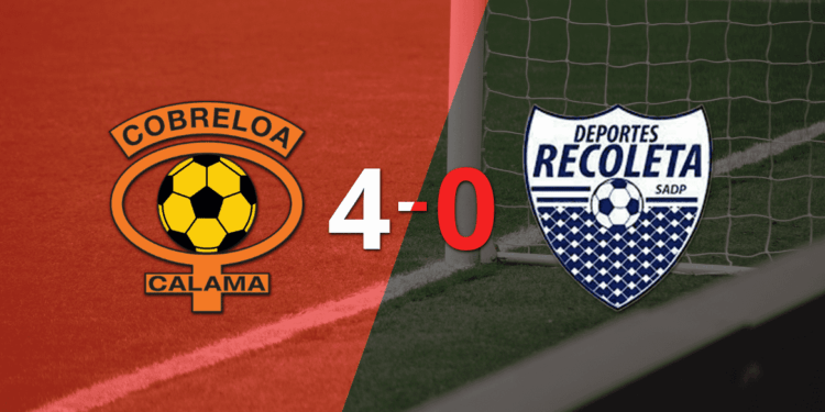 Cobreloa derrota 4-0 a Recoleta con un doblete de Aldrix Jara.