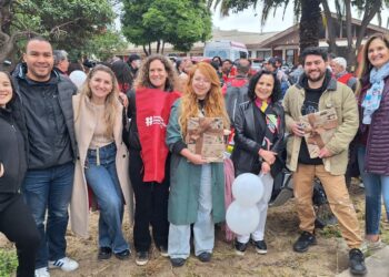 Motoqueros solidarios y artistas urbanos se juntaron para apoyar la colecta nacional de la Fundación Nuestros Hijos.