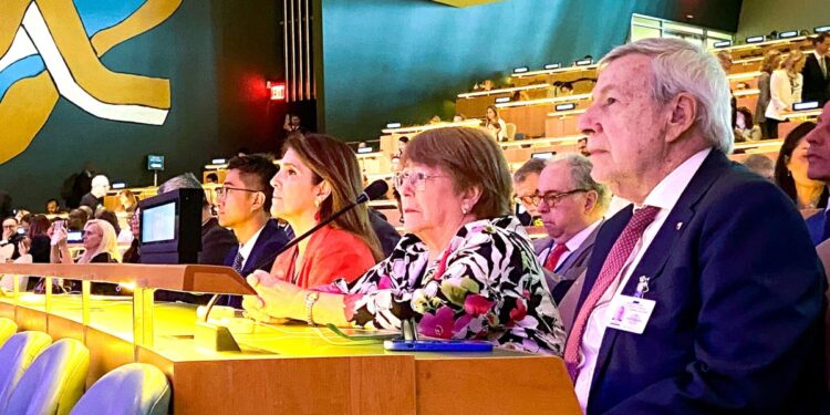 Michelle Bachelet asiste a actividades oficiales de la Cancillería chilena en la ONU.