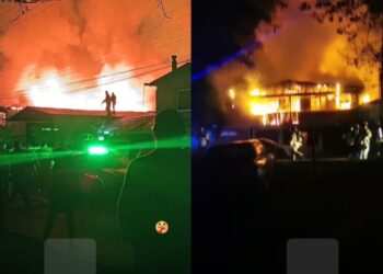 Incendio daña al menos dos viviendas y un taller en Mulchén: Bomberos de otras localidades brindaron apoyo.