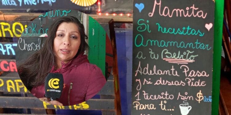 Guztón ofrece té y jugo a mamás en período de lactancia: un lugar cómodo en el terminal de buses de Cabrero.