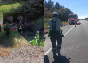 Adulto mayor se precipita varios metros en una zanja y requiere rescate de bomberos en Los Ángeles.