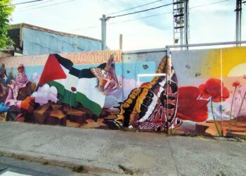 Valparaíso levanta mural en apoyo al pueblo palestino