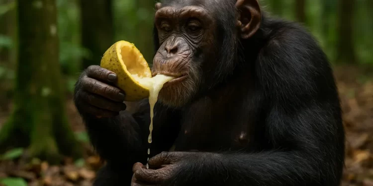 Chimpancés ingieren hasta dos botellas de alcohol de manera natural.