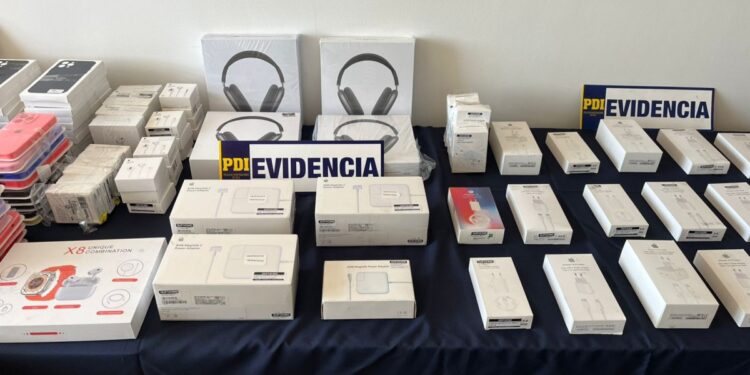 Cuatro personas fueron arrestadas y se incautaron productos falsificados valorados en más de $70 millones en Los Andes.