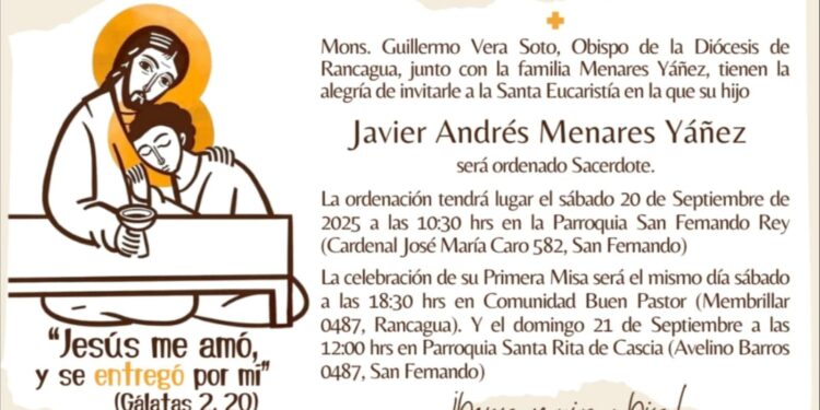 Acompañemos en la ordenación de un nuevo sacerdote.