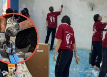 Estudiantes del Colegio San José participan en jornada solidaria en jardín infantil de Colina.