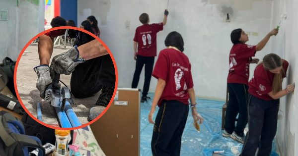 Estudiantes del Colegio San José participan en jornada solidaria en jardín infantil de Colina.