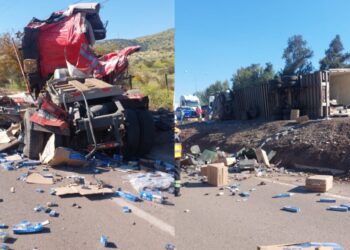 Camión vuelca en la Ruta 5 y causa la muerte de dos personas: Llevaba una carga de cigarrillos.