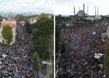 Cerca de 500,000 personas se manifestaron en Estambul en respaldo a Gaza.