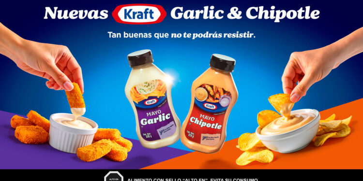 Kraft lanza sus nuevas mayonesas de sabor ajo y chipotle.