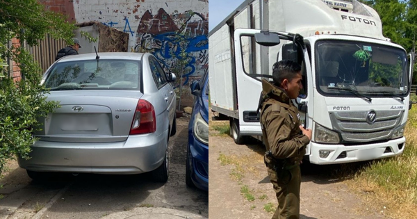 Devuelven dos autos robados en Colina.