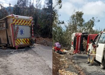 Accidente de carro bomba en Malleco provoca lesiones en varios bomberos.