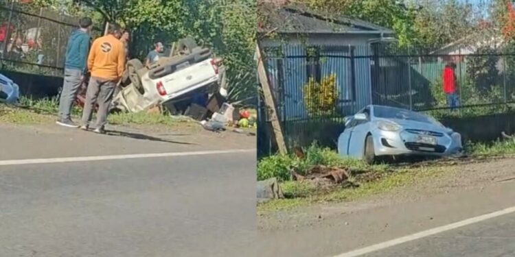 Accidente de alta energía en Los Ángeles afectó a cuatro vehículos: dos de ellos quedaron volcados.