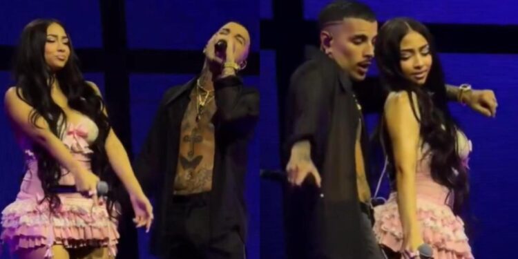 En medio de especulaciones sobre un romance, Rauw Alejandro llamó a Paloma Mami al escenario en su concierto en Santiago.