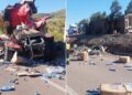 Trágico accidente en la Ruta 5 Norte: dos personas mueren tras el volcamiento de un camión que llevaba presunto contrabando.