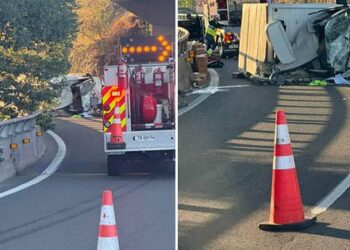 Se forma un taco gigante en la autopista Nororiente por choque de camión.