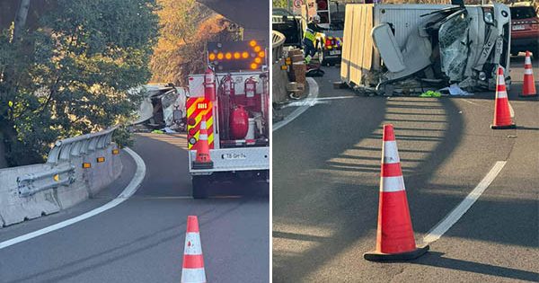 Se forma un taco gigante en la autopista Nororiente por choque de camión.