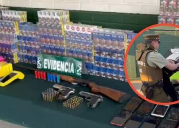 Asalto a camión de cigarros en Maipú dejó detenidos y armas recuperadas.