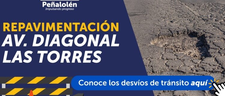 MTT comienza trabajos en Diagonal Las Torres, Peñalolén.