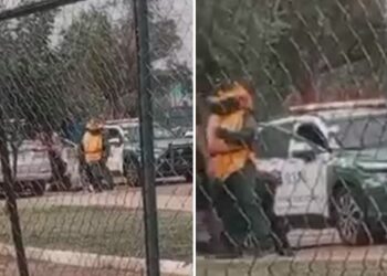 Carabineros disfrazados de tortugas ninja atrapan a un tipo en San Ramón.