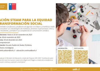 Invitación a docentes de Cardenal Caro para participar en un curso gratuito de Educación STEAM con enfoque en equidad y transformación social.
