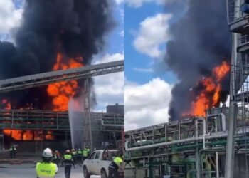 Incendio de gran escala impacta a reconocida empresa al norte de Cabrero.