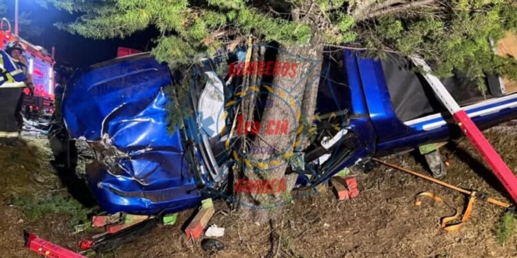 Impactante colisión de camioneta a gran velocidad contra un árbol cobra la vida de dos adultos en la Ruta 5 Sur.
