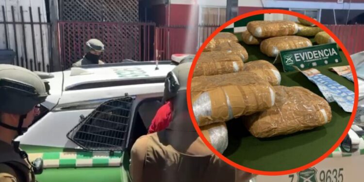 Seis arrestados y más de 40 kilos de droga incautados en la provincia del Biobío: un hogar en Los Ángeles se utilizaba para la venta.