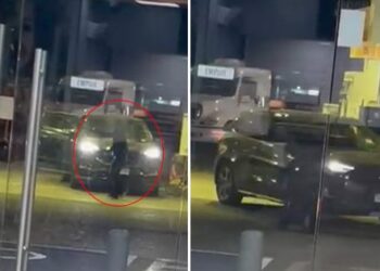 [VIDEO] Choros roban auto a la fuerza en servicentro de Lo Pinto