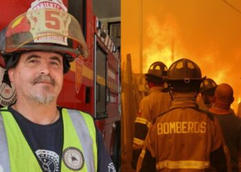 Paul Vásquez “El Flaco” sufre lesiones al combatir un voraz incendio en San Bernardo.