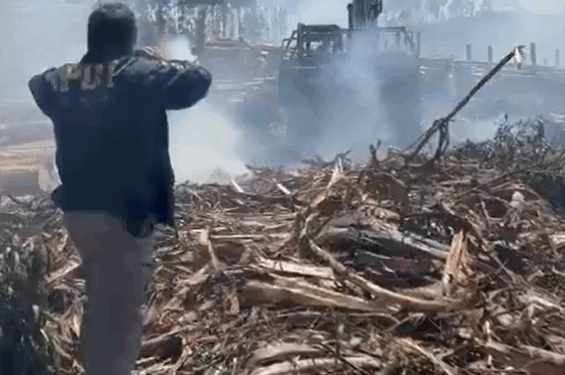 Cuarto ataque en tres días en La Araucanía: Siete máquinas forestales incineradas.
