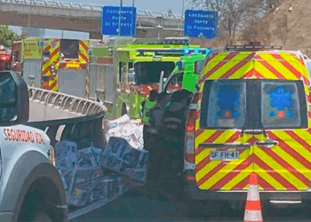 Accidente de tránsito en la caletera de la autopista Los Libertadores.