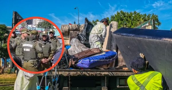 Retiro de rucos en el Río Mapocho movilizó una gran cantidad de carabineros en el centro de Santiago.