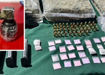 Capturan a tres venezolanos con 56 kilos de marihuana y armas, incluyendo una granada, en su vivienda en El Bosque.