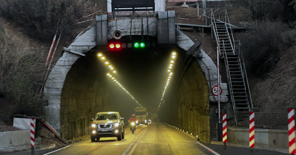 Cierre del Túnel Chacabuco en la noche por trabajos programados en la Ruta 57.