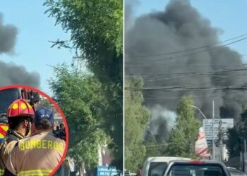 Lampa: Bomberos luchan contra incendio en edificio con riesgo de expansión.