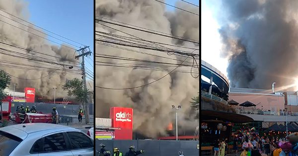 [VIDEOS] Fuego gigante quema bodegas cerca de Mall Plaza Norte