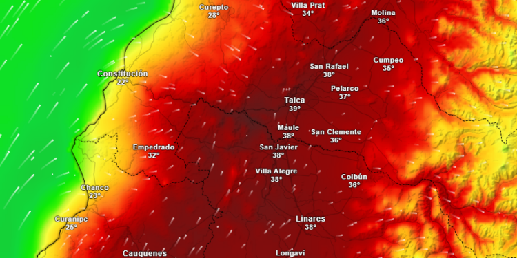 Declaran Alerta Roja en el Maule por ola de calor este fin de semana: se prevé que las temperaturas alcancen hasta 38°.