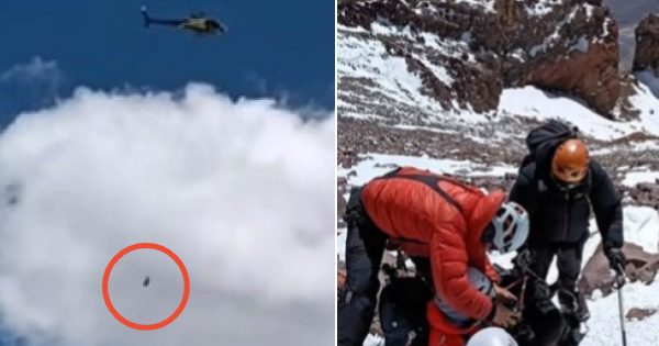 Rescatan a un andinista en el cerro Aconcagua en un operativo aéreo.
