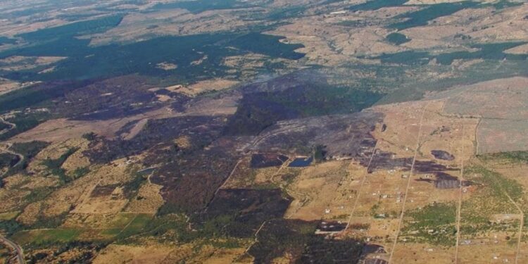 Incendio en Cauquenes consume 414 hectáreas y permanece contenido bajo supervisión.