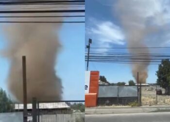 Un gran remolino sorprendió al sector norte de Los Ángeles.