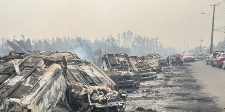 Más de 24 mil clientes en Biobío se quedan sin electricidad debido a los incendios forestales.