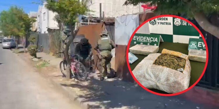 Desmantelan banda delictiva en Los Ángeles y confiscan varios kilos de droga en Cabrero.