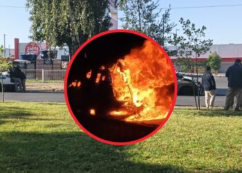 Tiroteo, patrulla incendiada y delincuentes a la fuga: Detalles del intento de robo en el Easy de Los Ángeles.