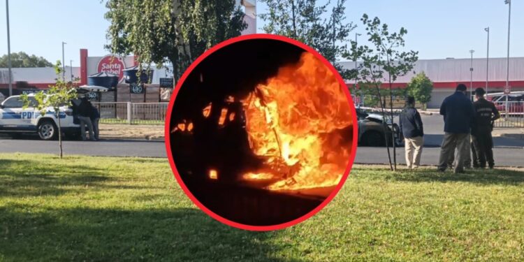 Tiroteo, patrulla incendiada y delincuentes a la fuga: Detalles del intento de robo en el Easy de Los Ángeles.
