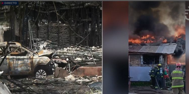 Conductor ebrio se estrella contra casa y provoca incendio en Paine: vivienda quedó completamente quemada.